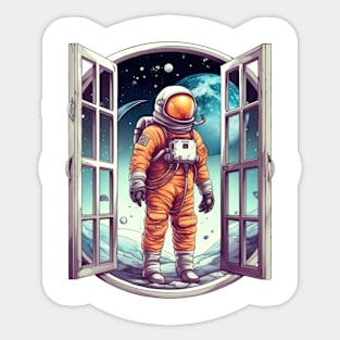 Astronaut Outside the Galaxy Window #1 Sticker